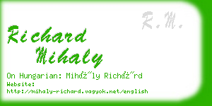 richard mihaly business card